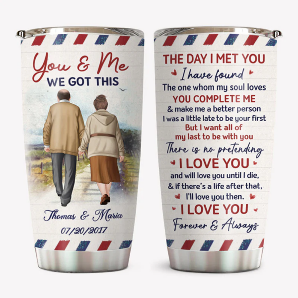 Forever & Always – Personalized Tumbler Cup - Anniversary Gift for Couples