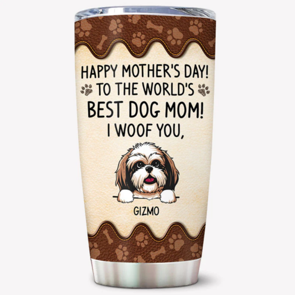 To The World's Best Dog Dad – We Woof You! Personalized Tumbler Cup – The Perfect Gift for Dog Lovers