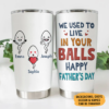 We Used To Live In Your Balls – Vintage Personalized Tumbler Cup – Father's Day Gift - Image 2