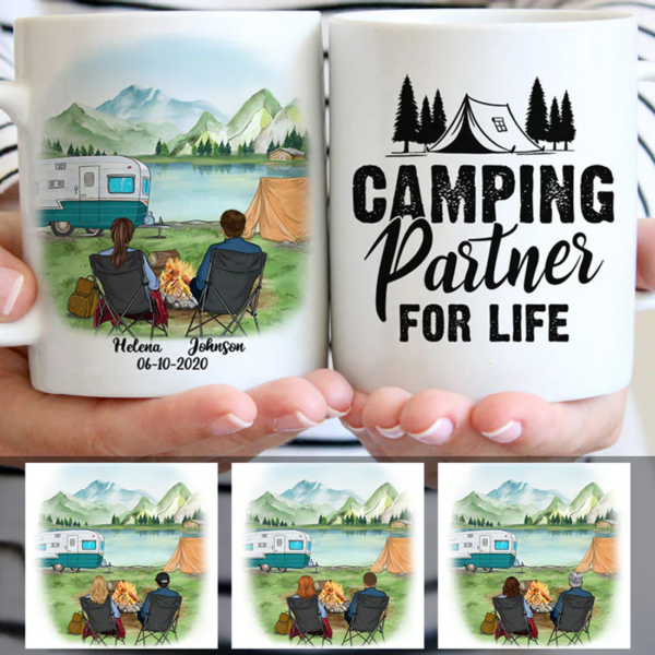 Camping Partner for Life – Personalized Couple Mug | Anniversary & Custom Gifts
